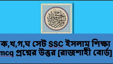 এসএসসি ইসলাম শিক্ষা নৈবিত্তিক প্রশ্নের উত্তর ২০২৩ রাজশাহী বোর্ড