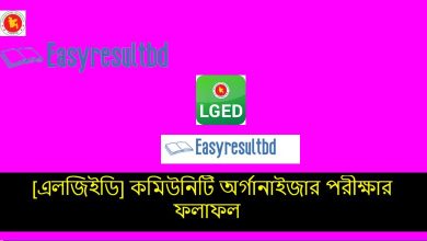 LGED কমিউনিটি অর্গানাইজার mcq রেজাল্ট ২০২৩