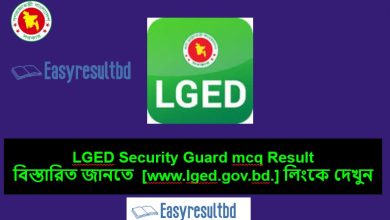 LGED Security Guard Exam Result 2023