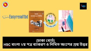 ঢাকা বোর্ড>এইচএসসি বাংলা ২য় পত্র প্রশ্ন সমাধান